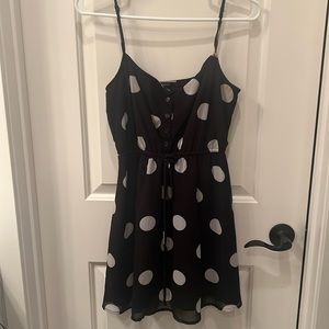 Black with white polka dots short dress from forever 21 size small